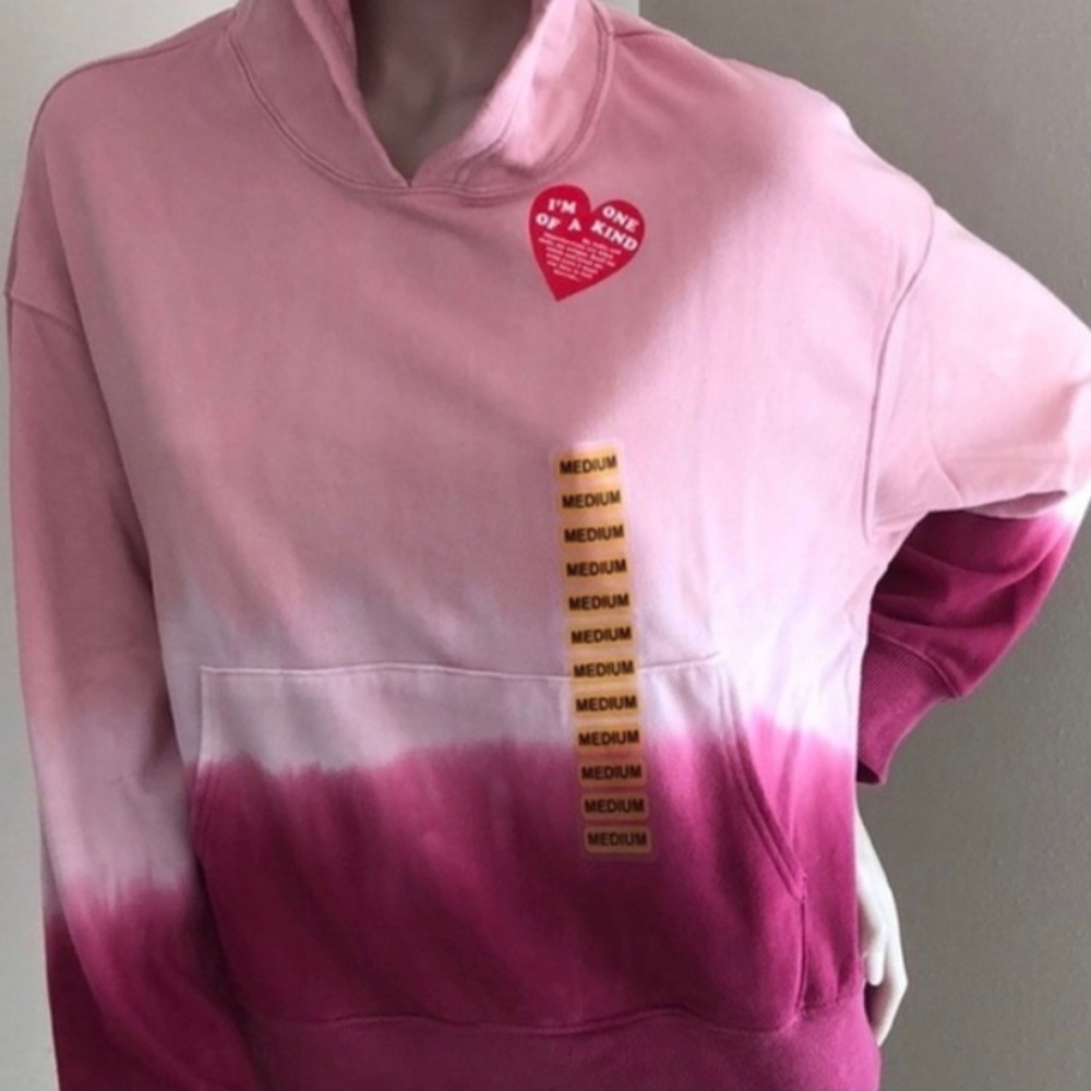☀️ Wildfox Pink & White Tie Dye Hoodie Pullover